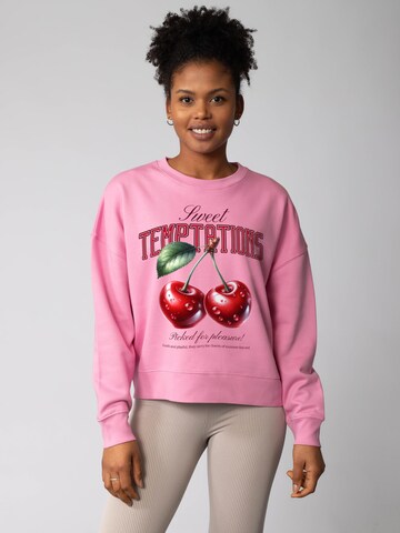 Watapparel Sweatshirt 'Sweet Temptations' in Roze: voorkant