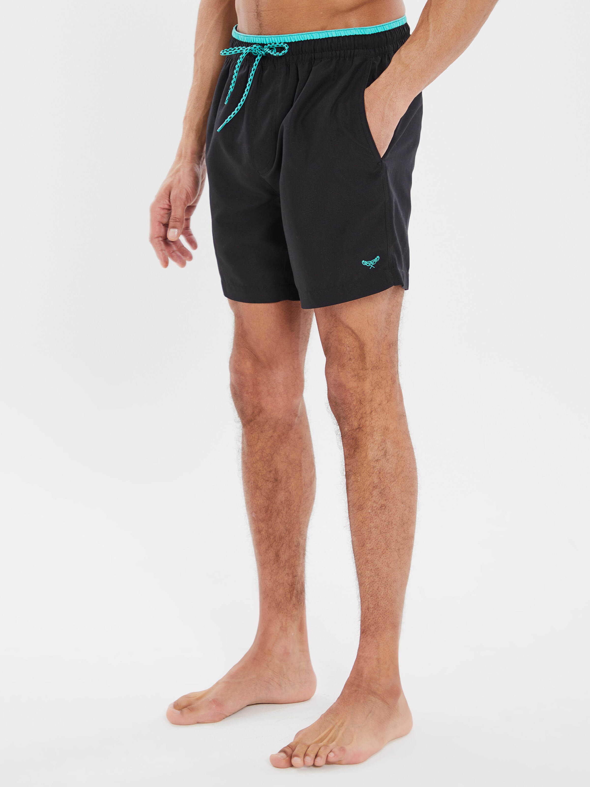 Threadbare Board Shorts 'Dawlish' in Black