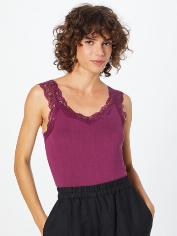 PIECES Top 'Barbera' in Purple: front