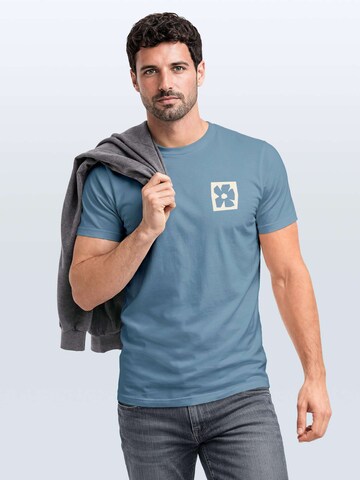 Neverless Shirt 'Blume Quadrat' in Blue