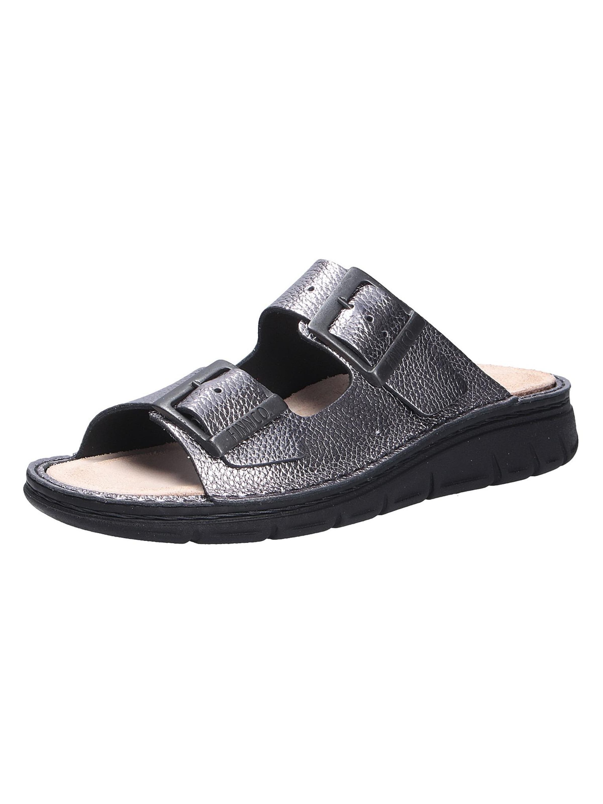 Finn Comfort Mules 'Cayman' in Silver: front