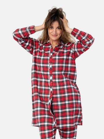 Camicia da notte 'Leafletic Women's Flannel Tops' di LEAFLETIC in rosso: frontale