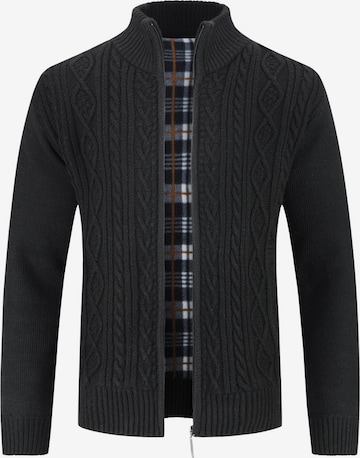 Youthup Knit Cardigan in Black: front