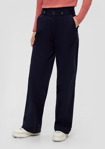 Wide leg Pantaloni con pieghe di s.Oliver in blu: frontale