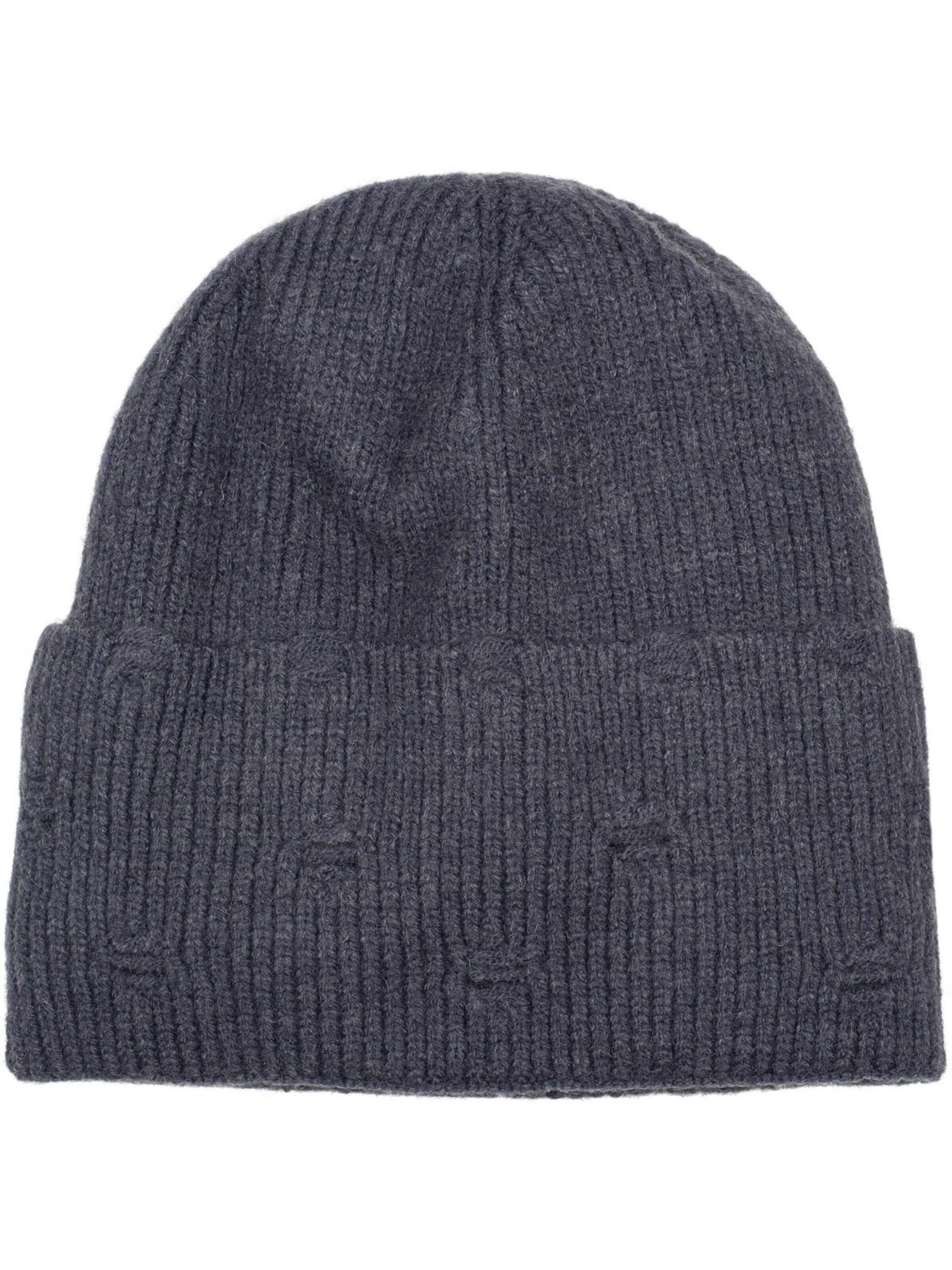 styleBREAKER Beanie 'Strickmütze mit Rippenmuster und Rissen' in Blue: front