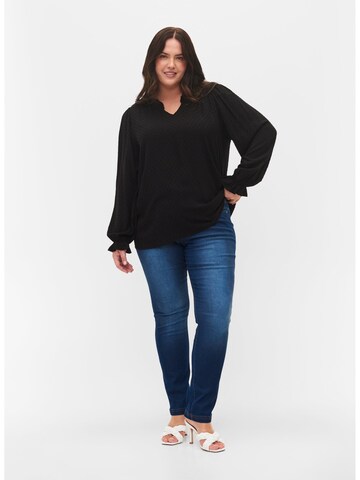 Zizzi Blouse 'Xuilt' in Black: front