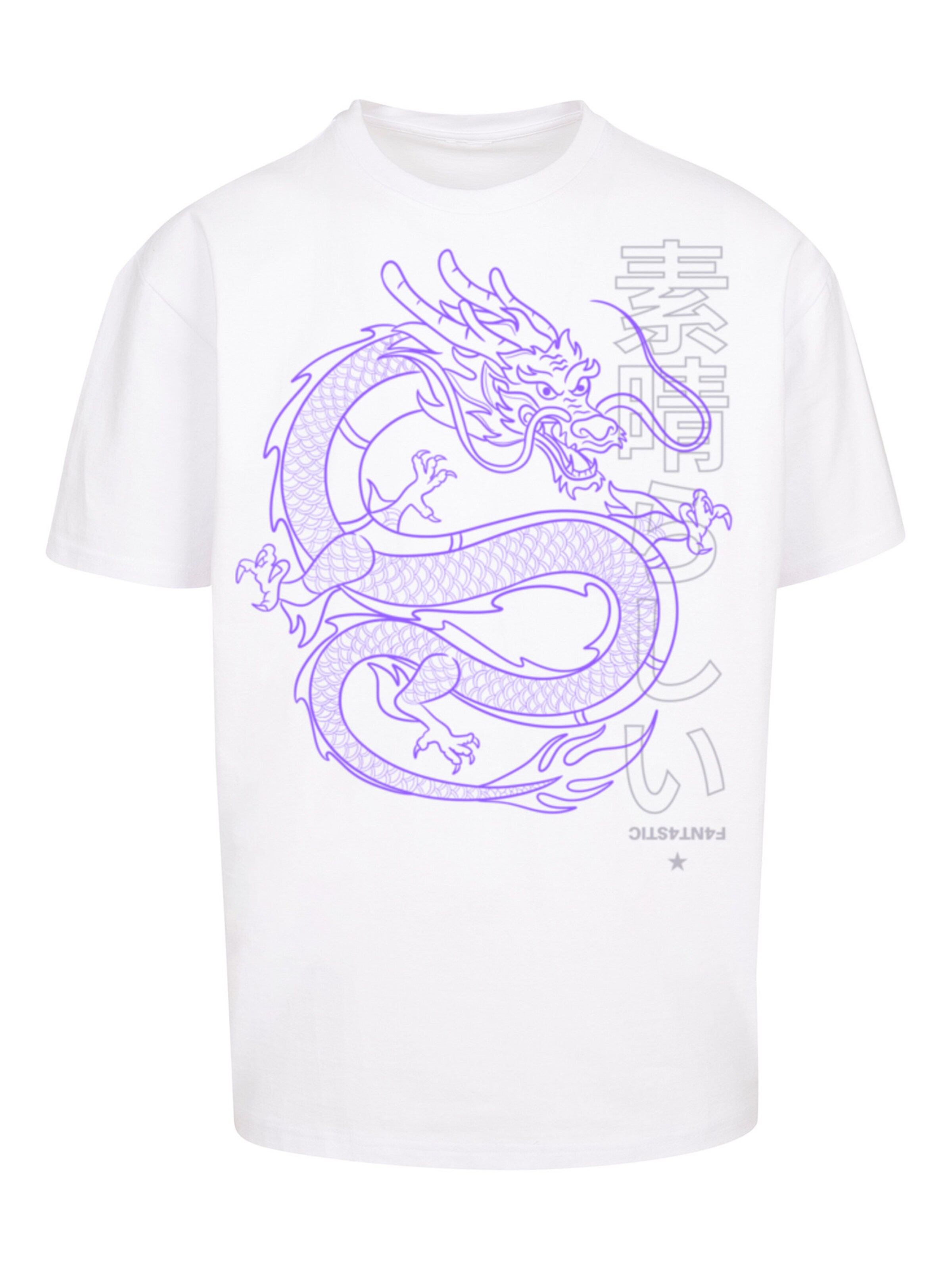 F4NT4STIC Shirt 'Drache Japan' in Weiß: Vorderseite