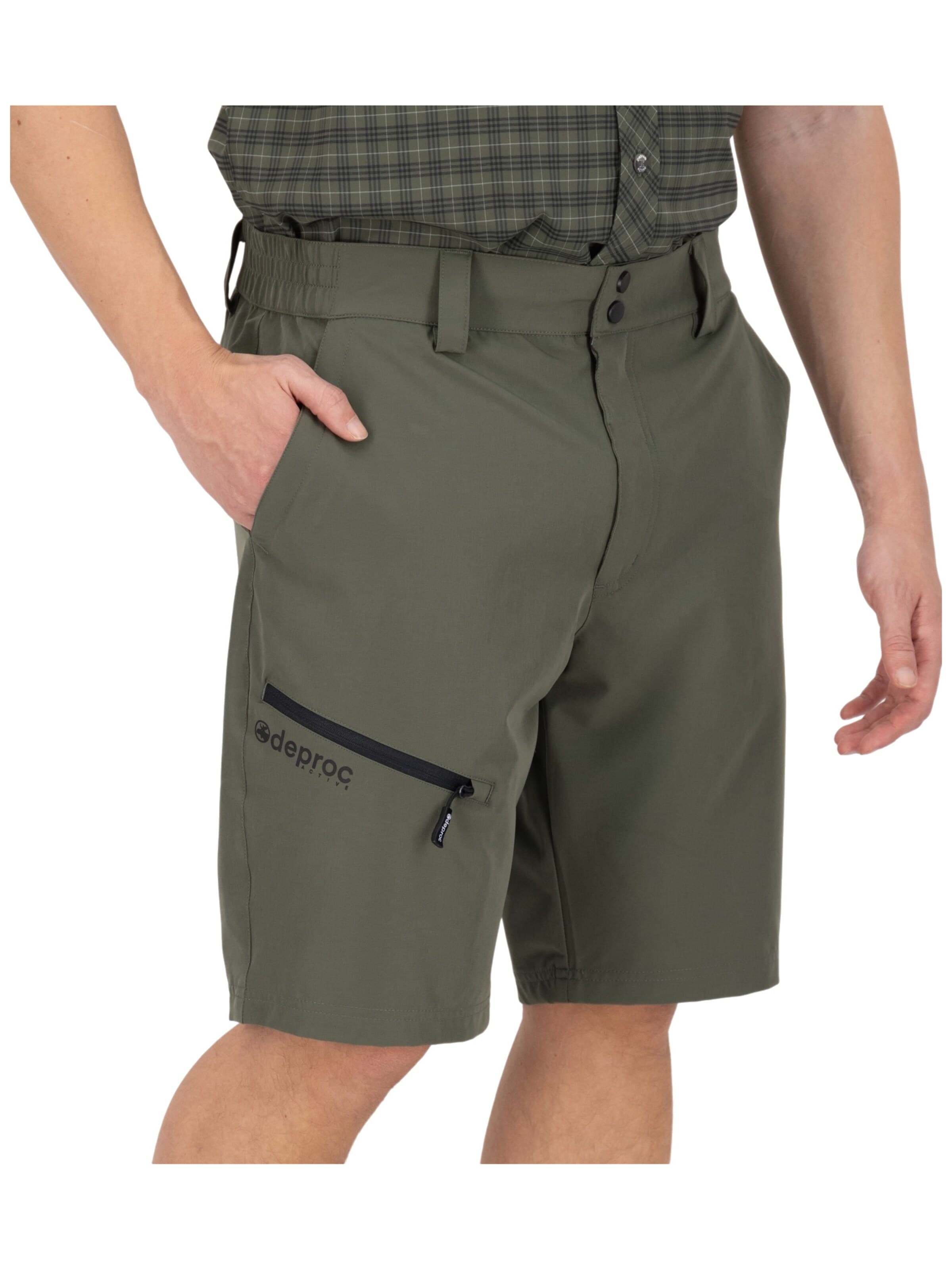 Slimfit Pantaloni per outdoor 'Trekkingshorts Kentville MEN Bermuda Outdoorhose Funktionshose Shorts' di deproc in verde