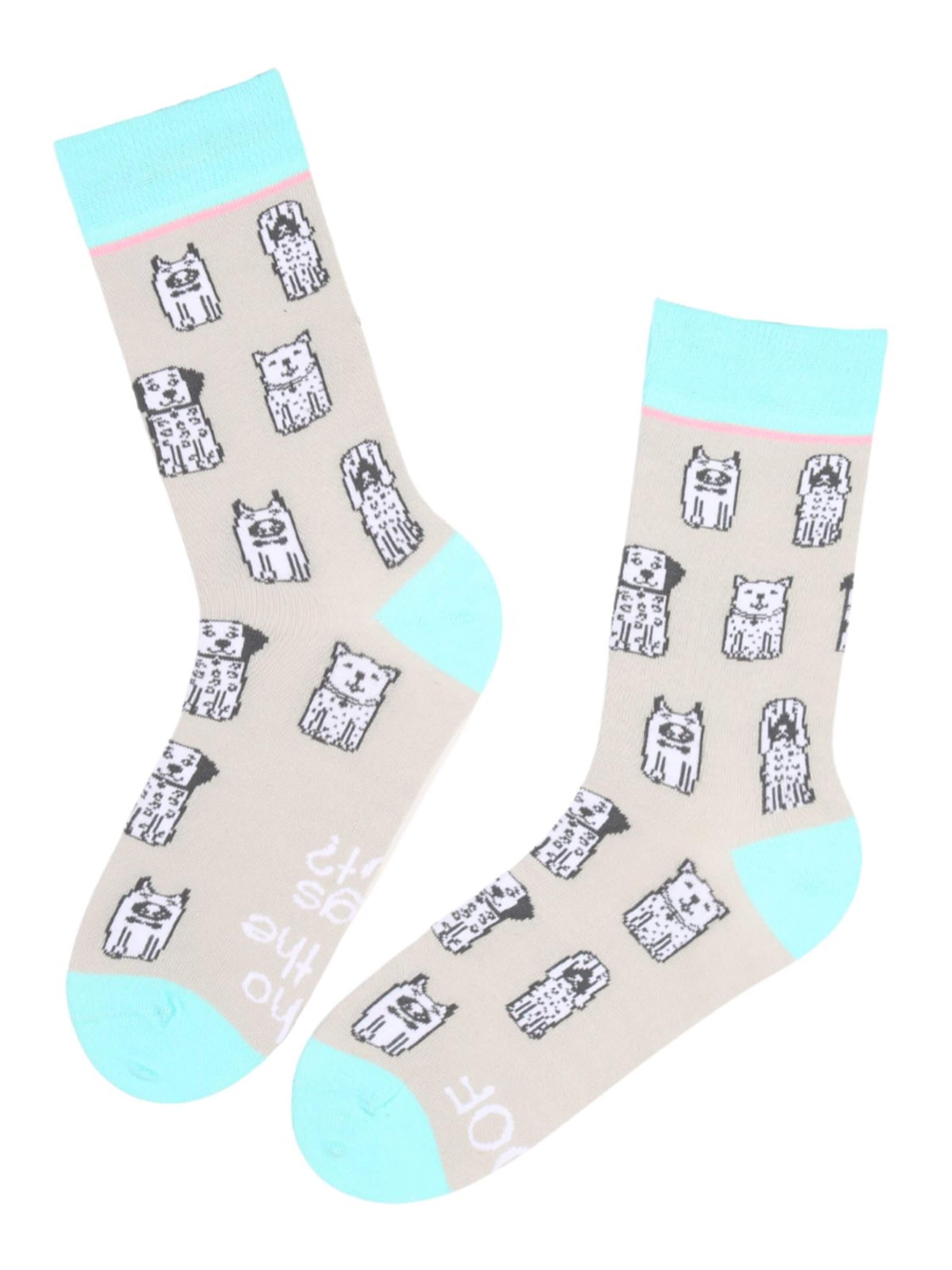 Chaussettes 'WOOF PERSON cotton women's socks' Sokisahtel en mélange de couleurs : devant