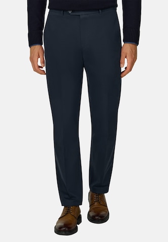Boggi Milano Slim fit Pleated Pants in Blue: front