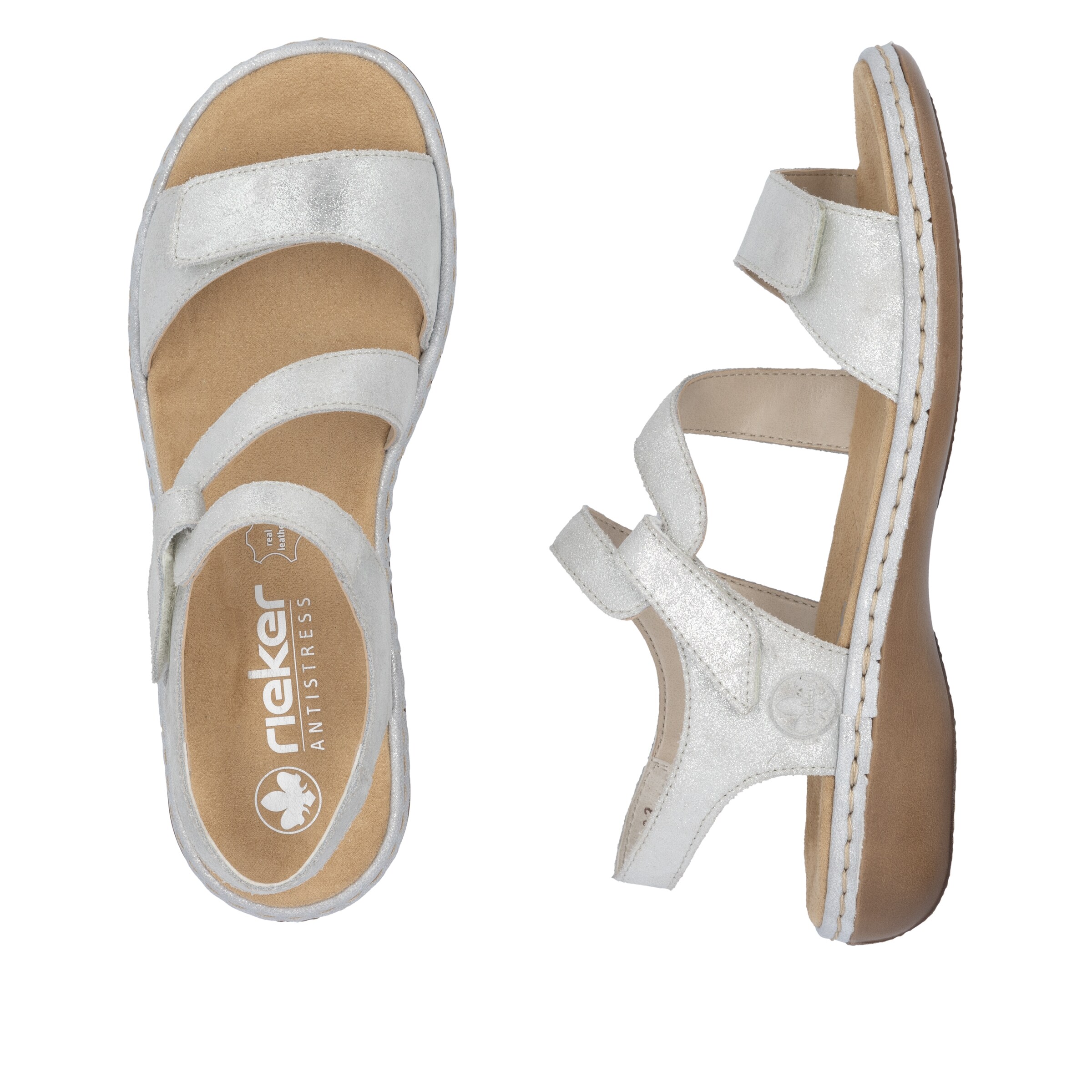 Sandales à lanières Rieker en argent