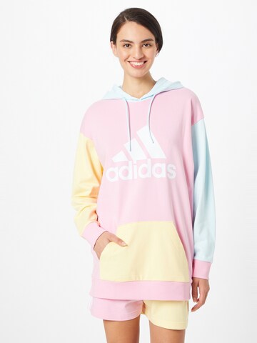 ADIDAS SPORTSWEAR Sportsweatshirt 'Essentials Colorblock Logo ' in Pink: predná strana