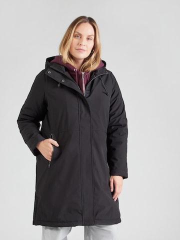 ONLY Carmakoma Talveparka 'CARKARA', värv must: eest vaates
