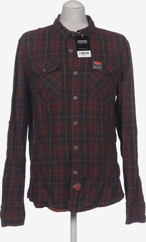 Superdry Button Up Shirt in XXL in Red: front