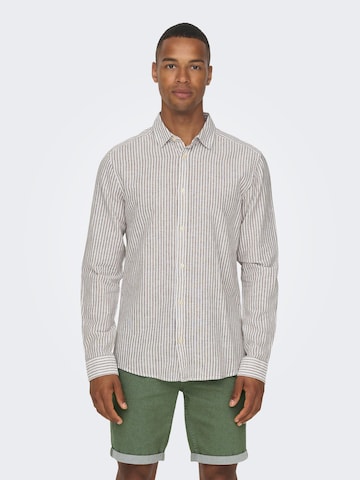 Only & Sons Regular fit Skjorta 'CAIDEN' i brun