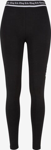 Thug Life Skinny Leggings in Zwart: voorkant