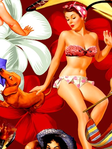 Hawaiihemdshop.de Regular fit Overhemd 'Flower Girls (red) 2.0' in Rood