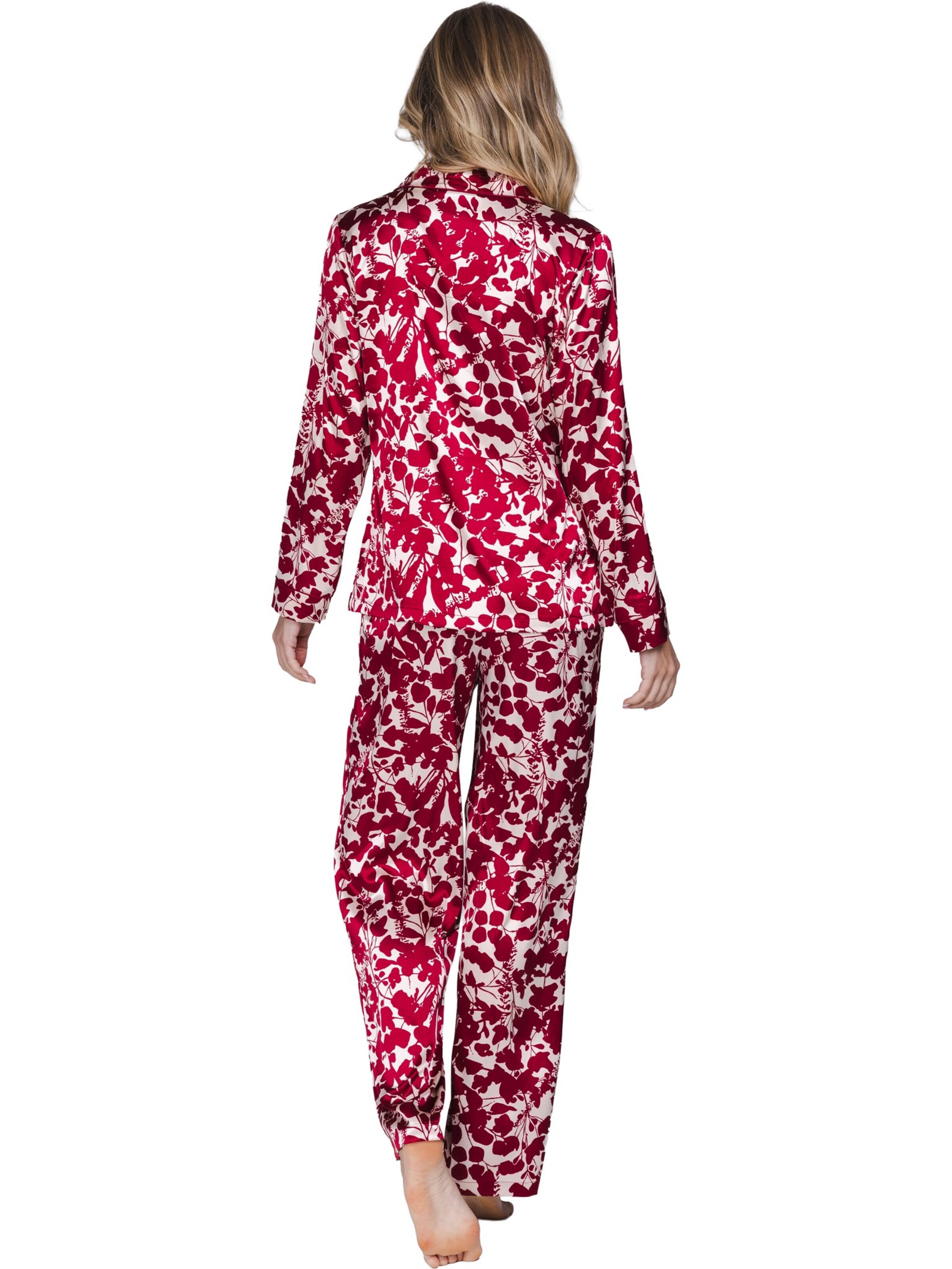 Pastunette Pyjama 'Premium - Scarlet Bloom'‌‌‌‌‌‌‌‌ in Rot