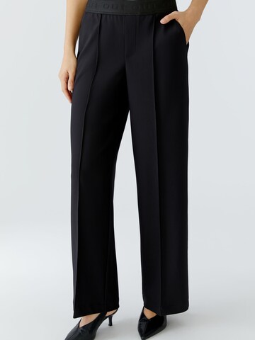 OUI Regular Pleated Pants 'Lacy' in Black: front