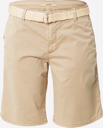 Pantalon chino ESPRIT en beige : devant