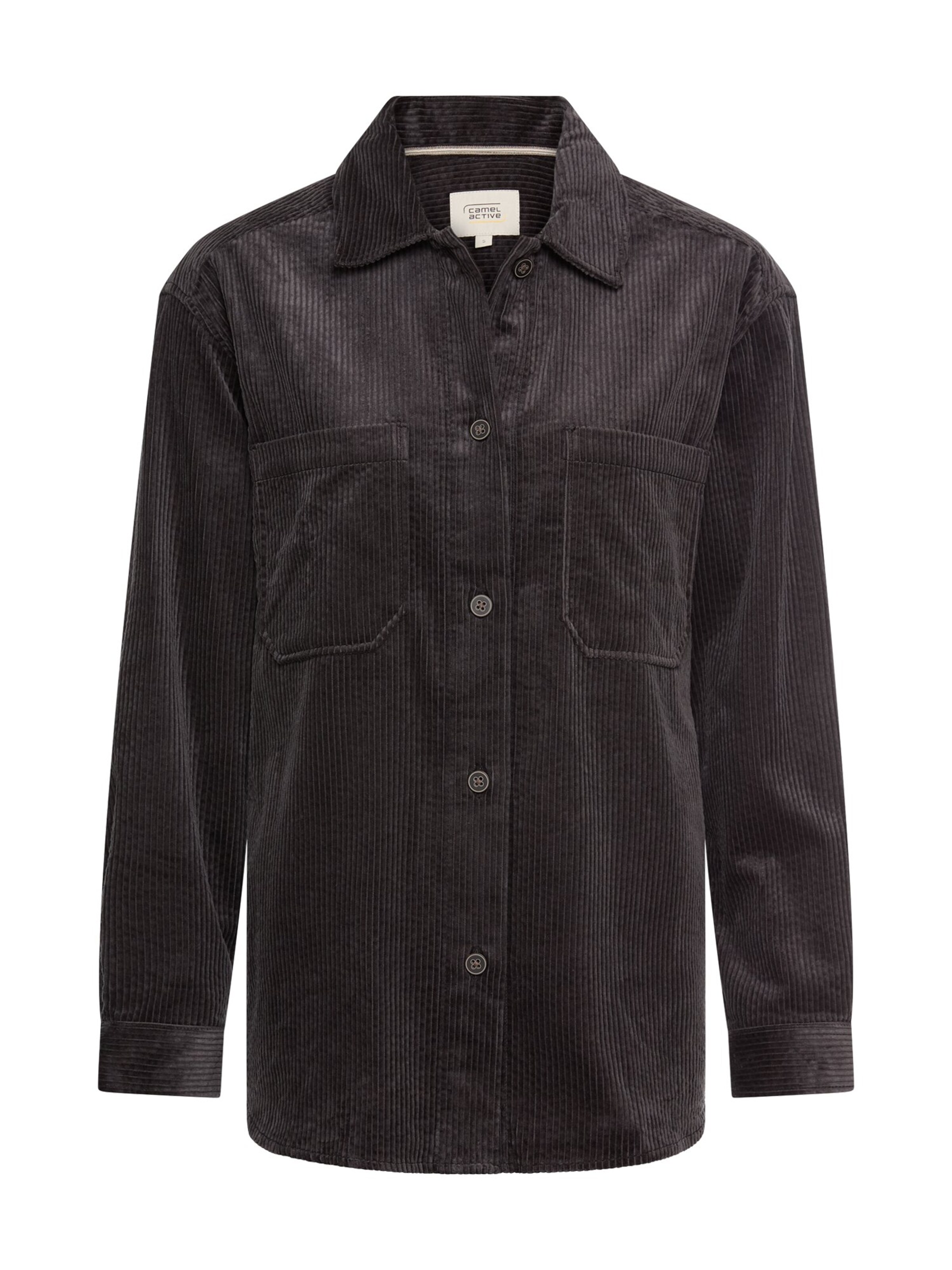 CAMEL ACTIVE Cord-Bluse aus reiner Baumwolle in Schwarz: Vorderseite