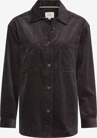 CAMEL ACTIVE Cord-Bluse aus reiner Baumwolle in Schwarz: Vorderseite