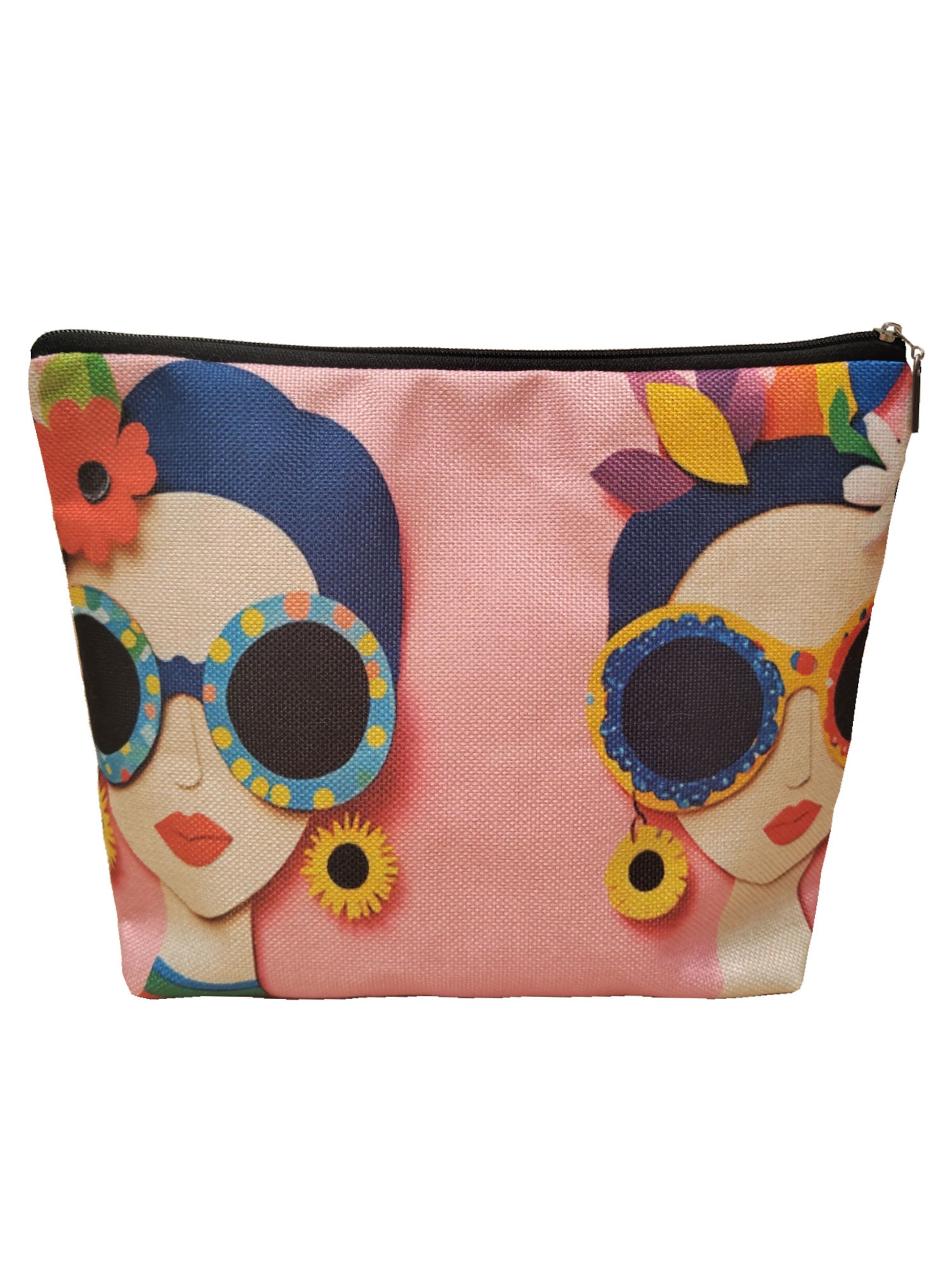 Tomshop24-7 Cosmetic Bag 'Stilvolle Frauen 2' in Pink: front