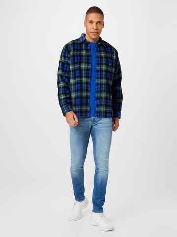 Obey Regular fit Button Up Shirt 'Andrew Woven' in Blue