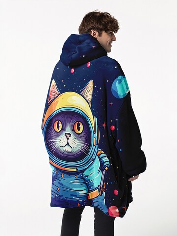 Mr. Gugu & Miss Go Bluzka sportowa 'Astronaut Cat Kocobluza Huggie Blanket Unisex One Size Mr. Gugu & Miss Go' w kolorze niebieski