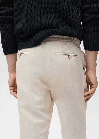 MANGO MAN Regular Bandplooibroek 'Romelino' in Beige