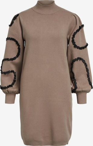 OBJECT Knitted dress in Beige: front