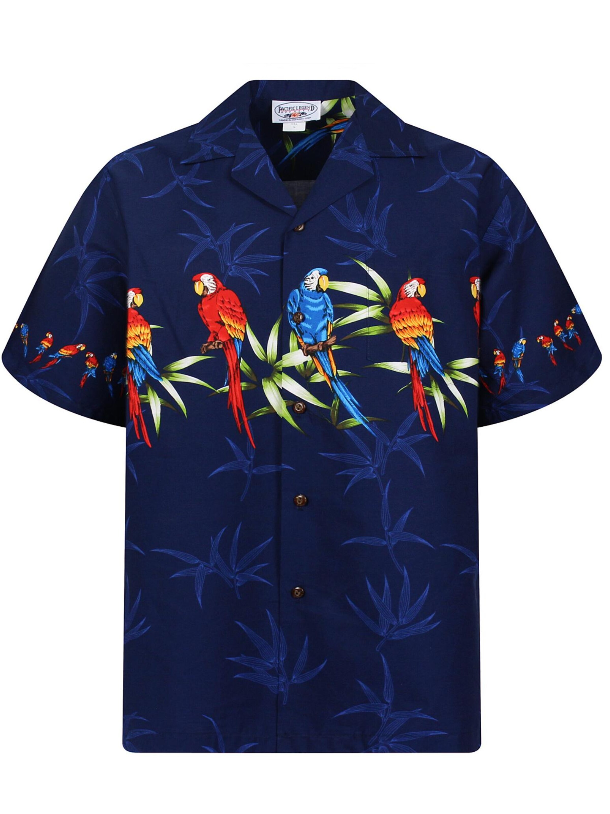 Pacific Legend Regular fit Overhemd 'Papagei' in Blauw: voorkant