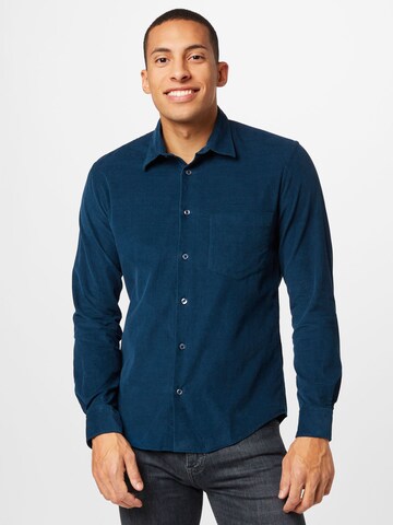 MADS NORGAARD COPENHAGEN Slim fit Button Up Shirt in Blue: front