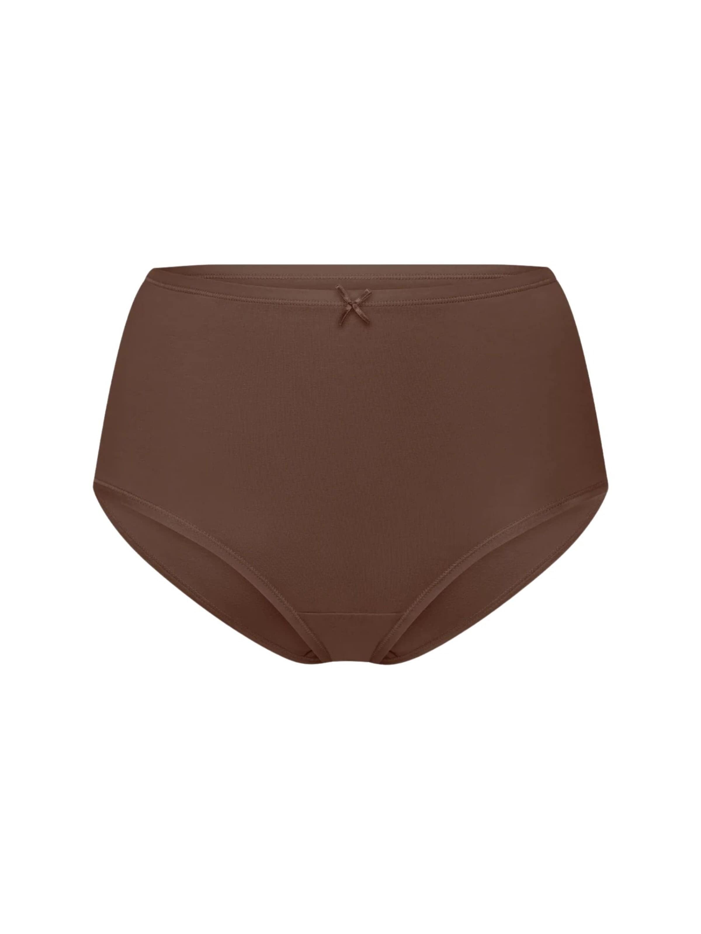 Slip 'High Waist Cotton' cfab (formerly creamy fabrics) en marron : devant