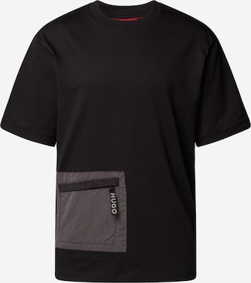 HUGO - Camisa 'Dacero' em preto: frente