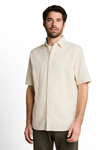 TOM TAILOR Comfort fit Button Up Shirt in Beige