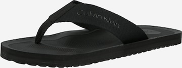 juoda Calvin Klein Šlepetės per pirštą: priekis