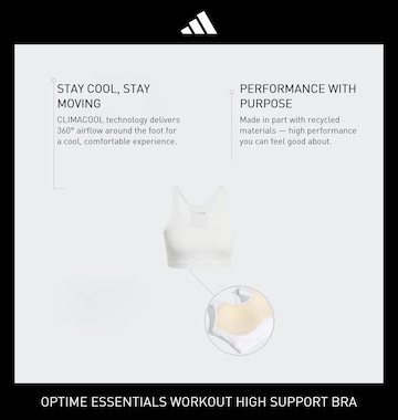 ADIDAS PERFORMANCE Damen - Sport-Wäsche & Bademode 'OPT ESS HS' in Weiß