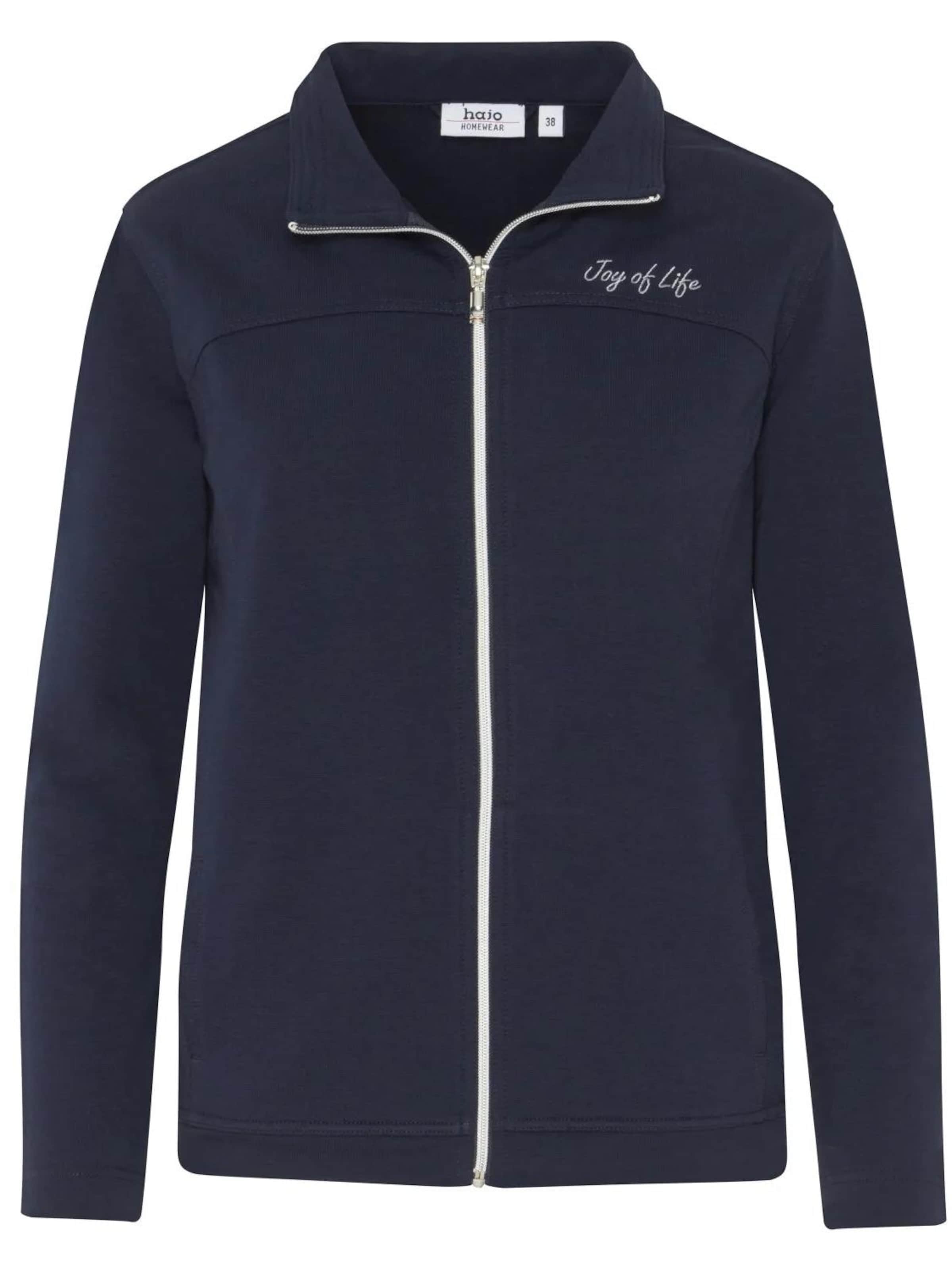 HAJO Zip-Up Hoodie 'Damen Freizeitjacke Premium Komfort' in Blue: front