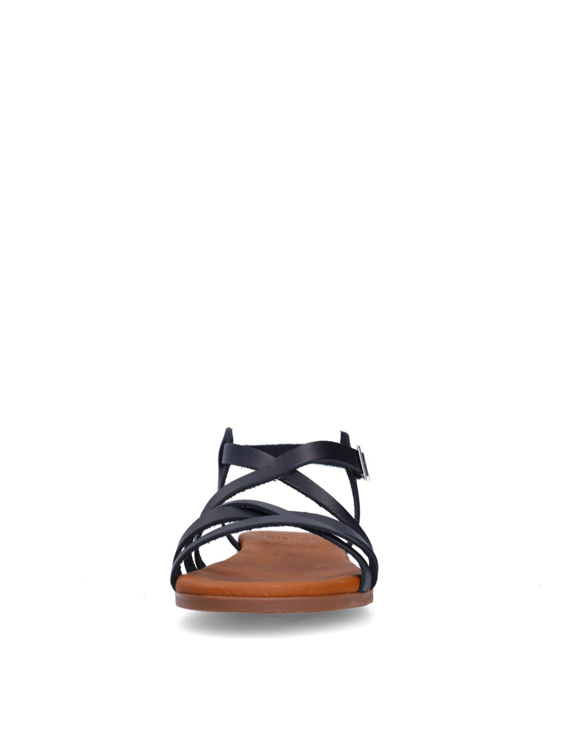 MANFIELD Strap Sandals 'Flache' in Black
