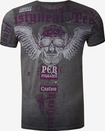 Rusty Neal Shirt 'Flying Skull' in Grey