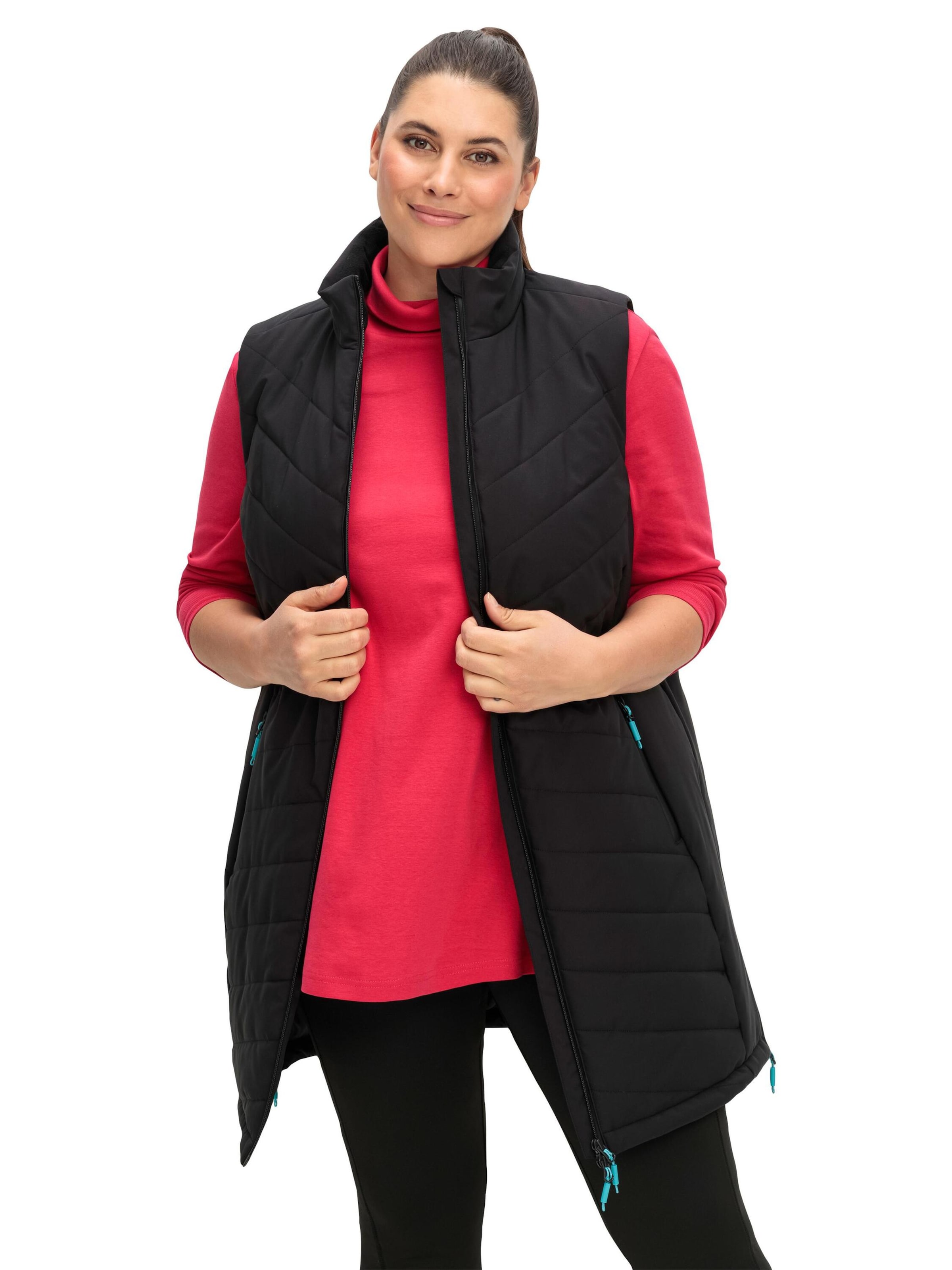 SHEEGO - Chaleco en negro: frente