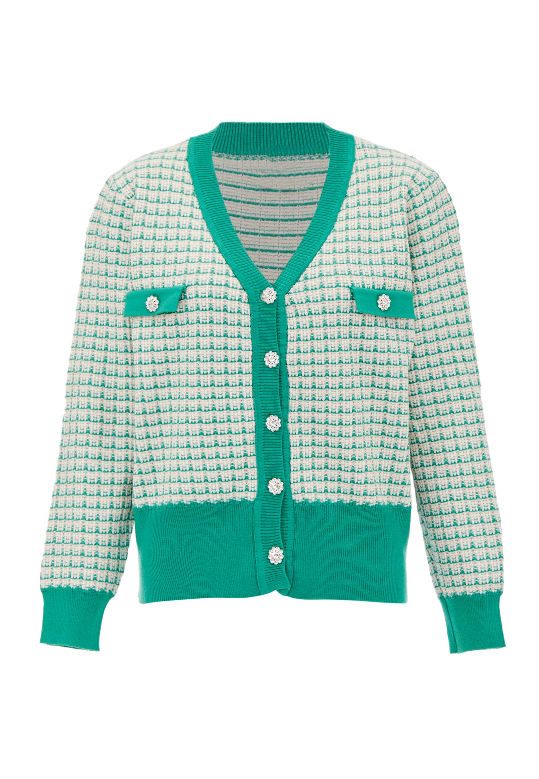 NAEMI Knit cardigan in Green: front