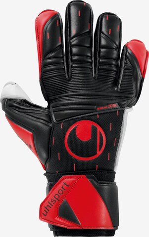 UHLSPORT Athletic Gloves in Black: front