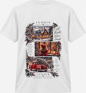 LUNØIR Studio Shirt 'Christmas Moments' in Weiß: Vorderseite