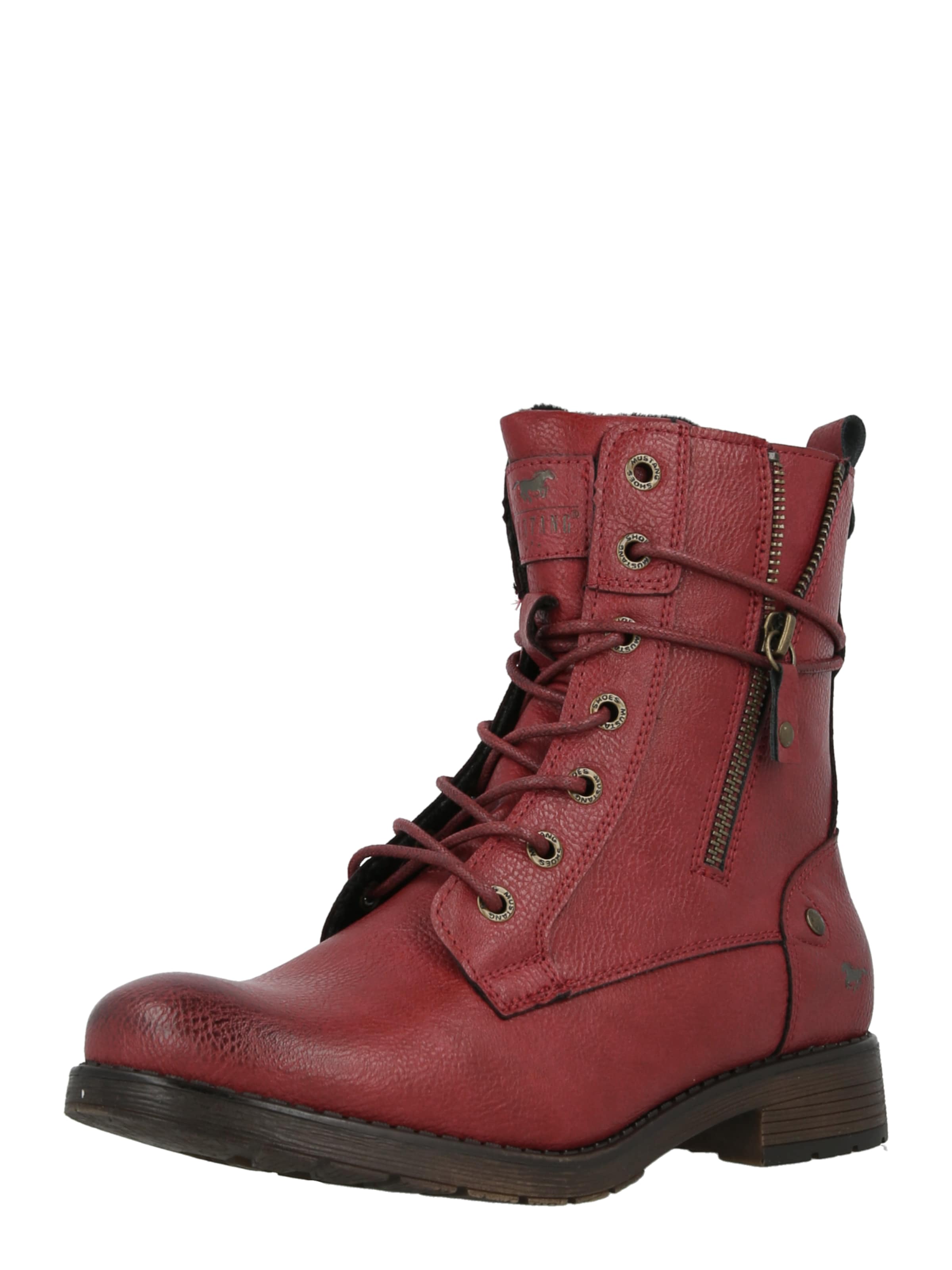 MUSTANG Ботинки на шнуровке в Красный: спереди