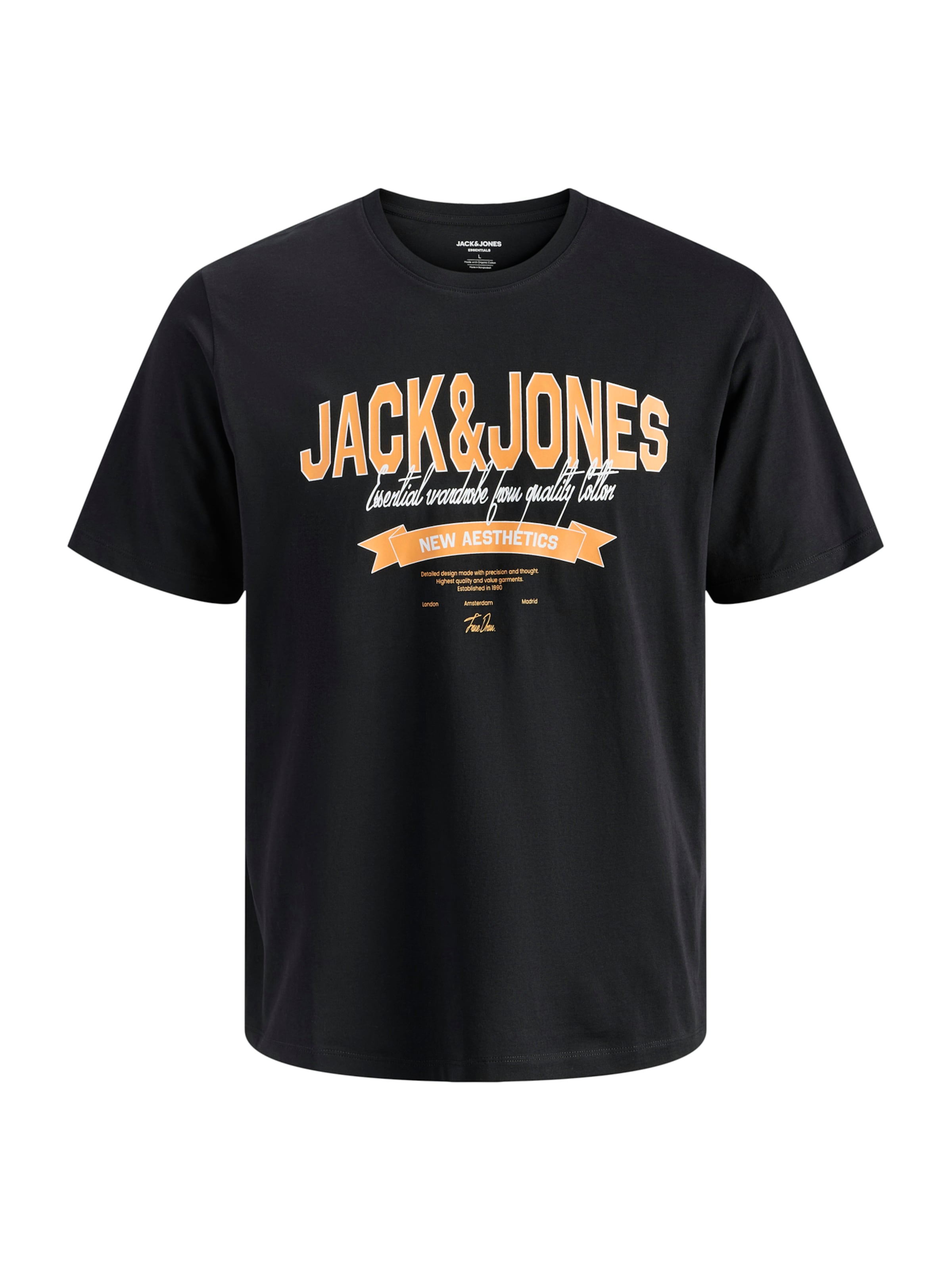 JACK & JONES - Camiseta en negro: frente