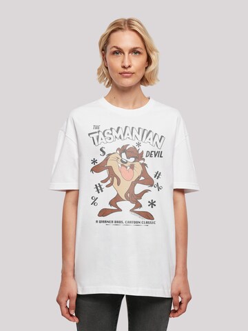 T-shirt oversize 'Looney Tunes Trickfilm Serie Cartoon Vintage Tasmanian Devil' F4NT4STIC en blanc : devant