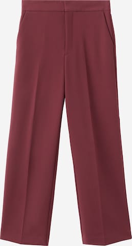 MANGO Regular Trousers with creases in Red: front