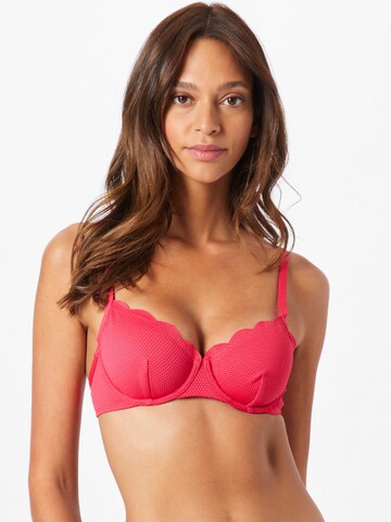 Hunkemöller Push-up Bikini Top 'Scallop' in Red: front